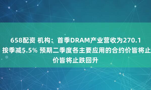658配资 机构：首季DRAM产业营收为270.1亿美元 按季减5.5% 预期二季度各主要应用的合约价皆将止跌回升